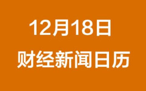 财经日历每日财经新闻早知道（12/18/2018）