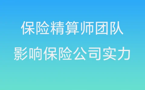 精算师团队影响保险公司实力？